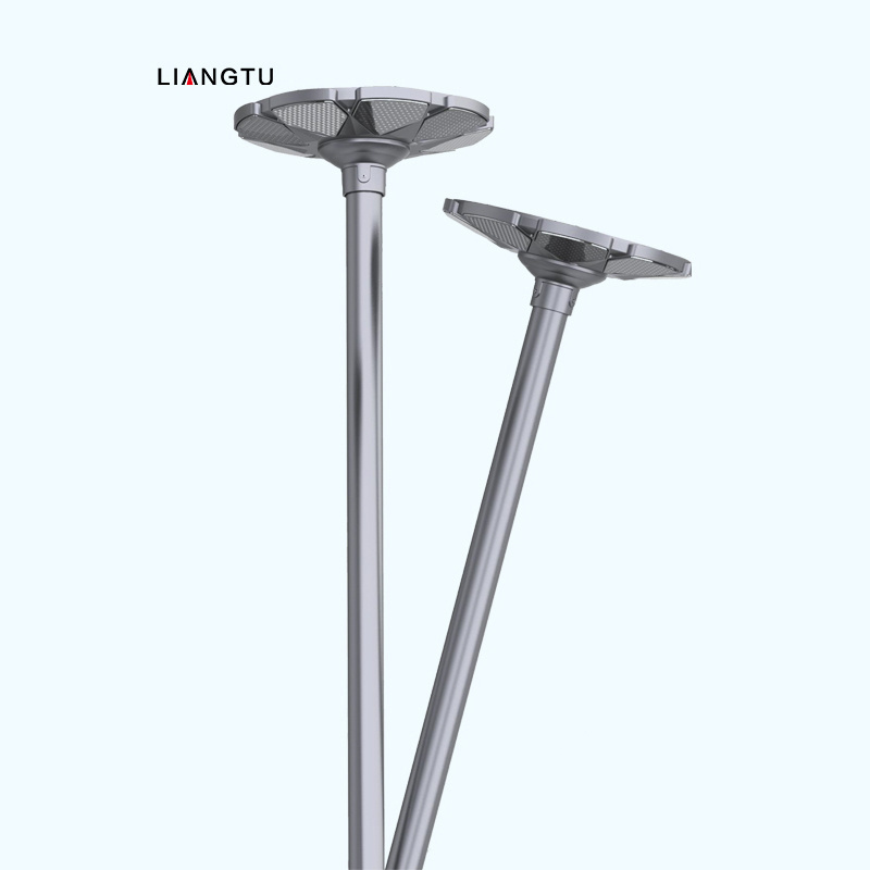 High Quality Galvanized Steel Pole Solar Lamp Post Light Tall Decorative Outdoor Solar Garden Lamp  ELD Lights