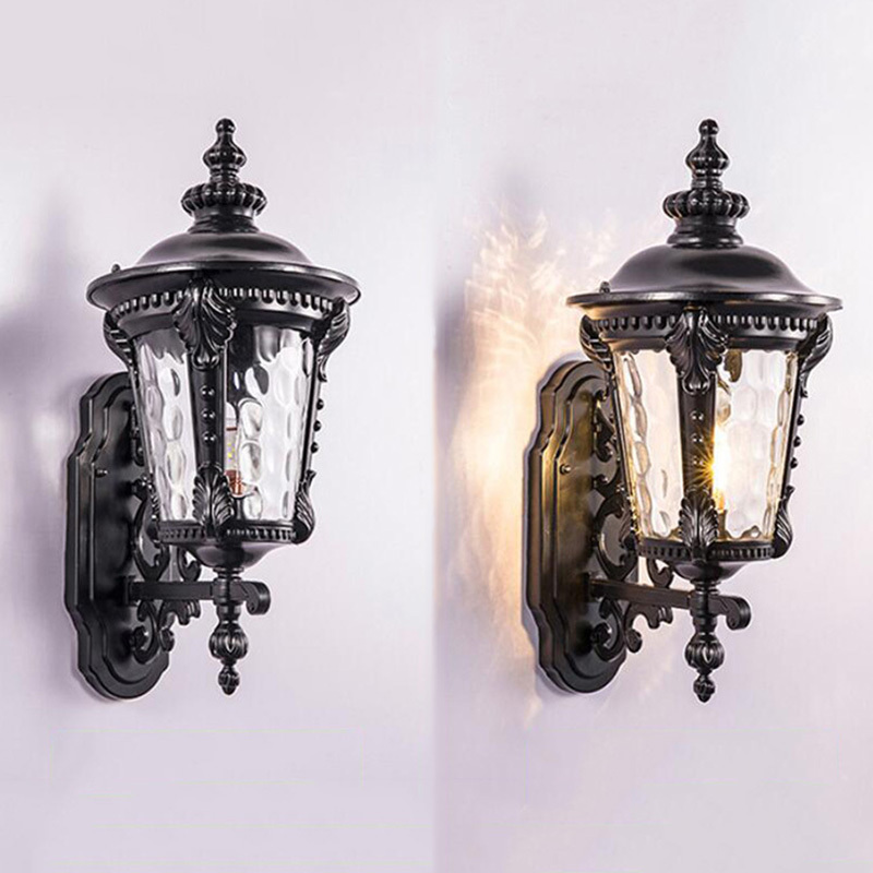 Retro Bronze Exterior Wall Lantern E27 AC 85-265V Waterproof Wall Lamp Porch Light Outdoor Balcony Lamp