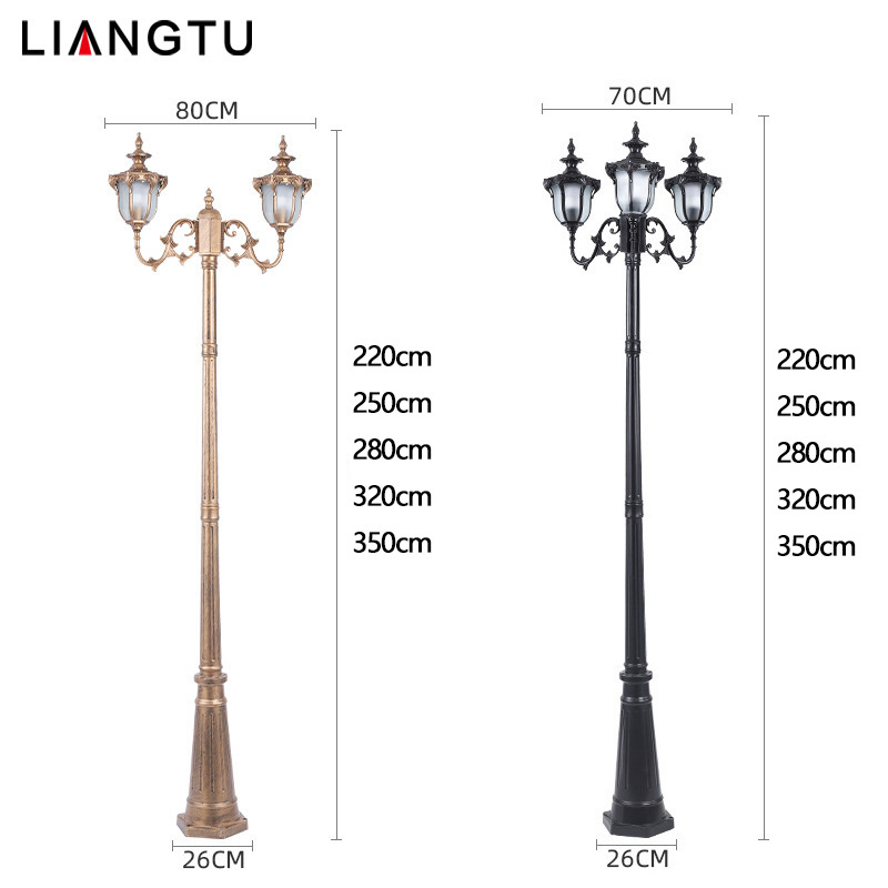 European Classic Street Lamp Post Garden Lights Residential Landscape Road Outdoor Lighting Garden  LED lights