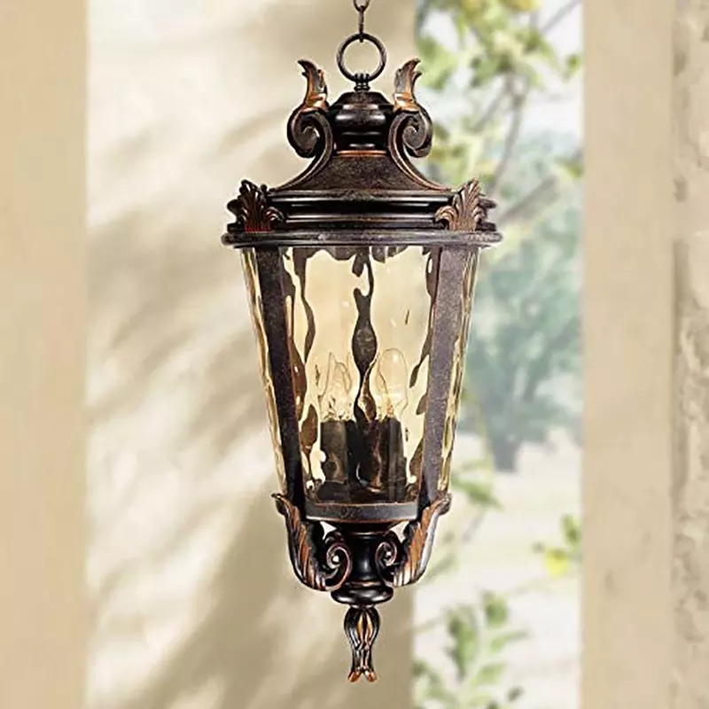 European American Style glass shade Chandelier Indoor And Outdoor Use Decorative Pendant Light Outdoor Ceiling Light