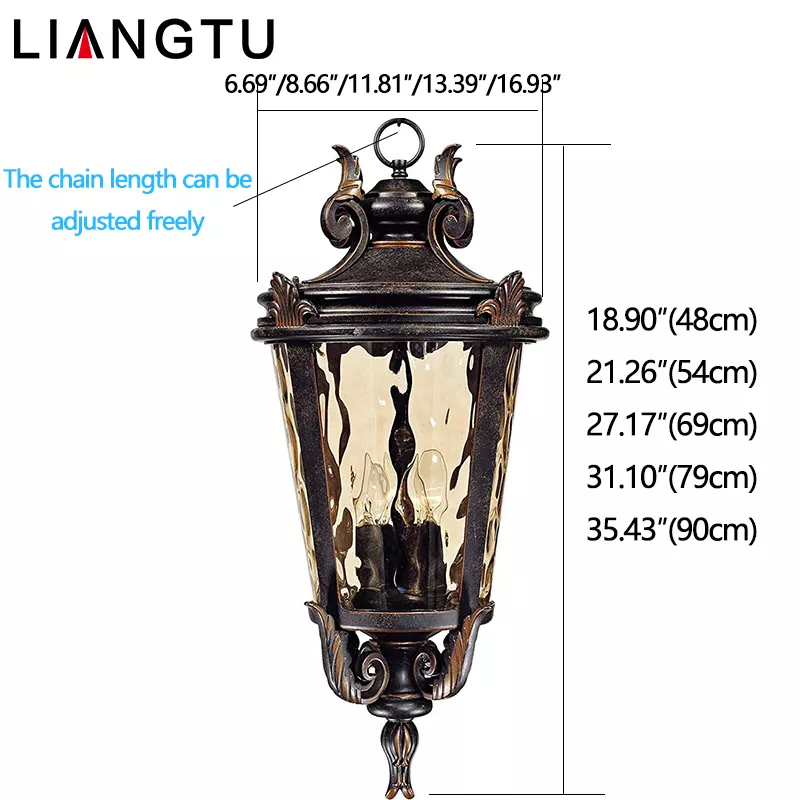 Decorative Light Hanging Bronze Scroll 26 1/4