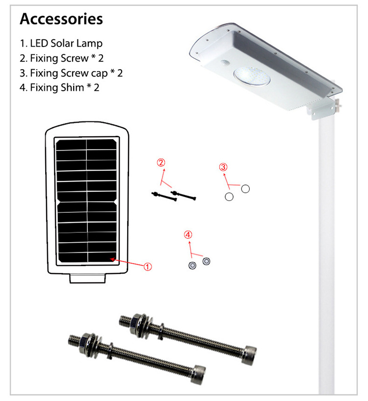 Modern Solar Street Lamp 30w 50w 100w Led Solar garden lights Street Light 12v Solar Road Light