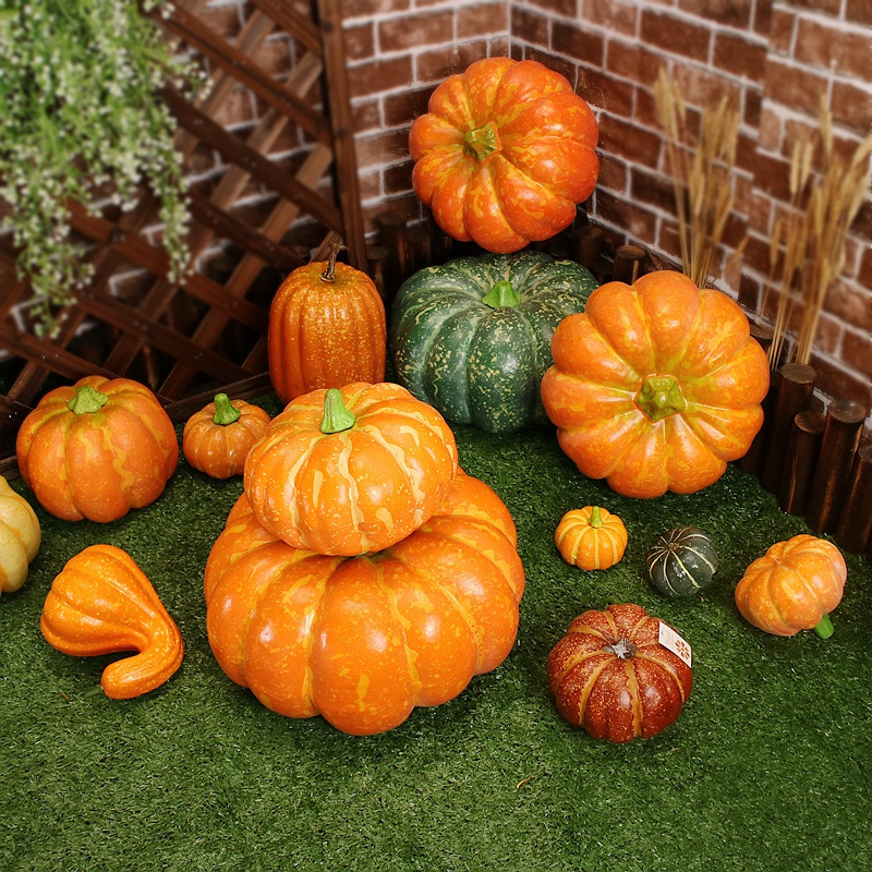 Artificial Foam Pumpkins  Halloween  Thanksgiving Day Decoration Food Vegetables Simulation Pumpkin