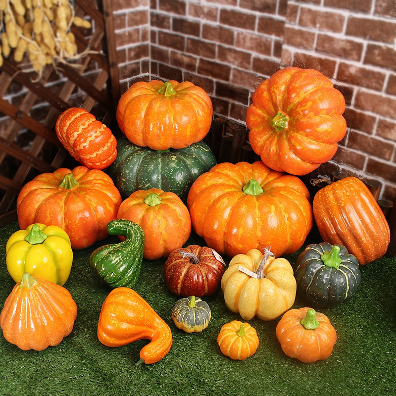 Artificial Foam Pumpkins  Halloween  Thanksgiving Day Decoration Food Vegetables Simulation Pumpkin