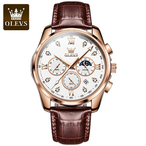 OLEVS 2888 Men's Watches Original  Quartz Watch Waterproof Sport Multifunction Wristwatch Moon Phase Fashion Watches for Men