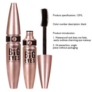 Lengthening Rose Gold Tube 24 Pieces Per Box Black Mascara Long-lasting Smudge-free Waterproof Mascara For Beauty