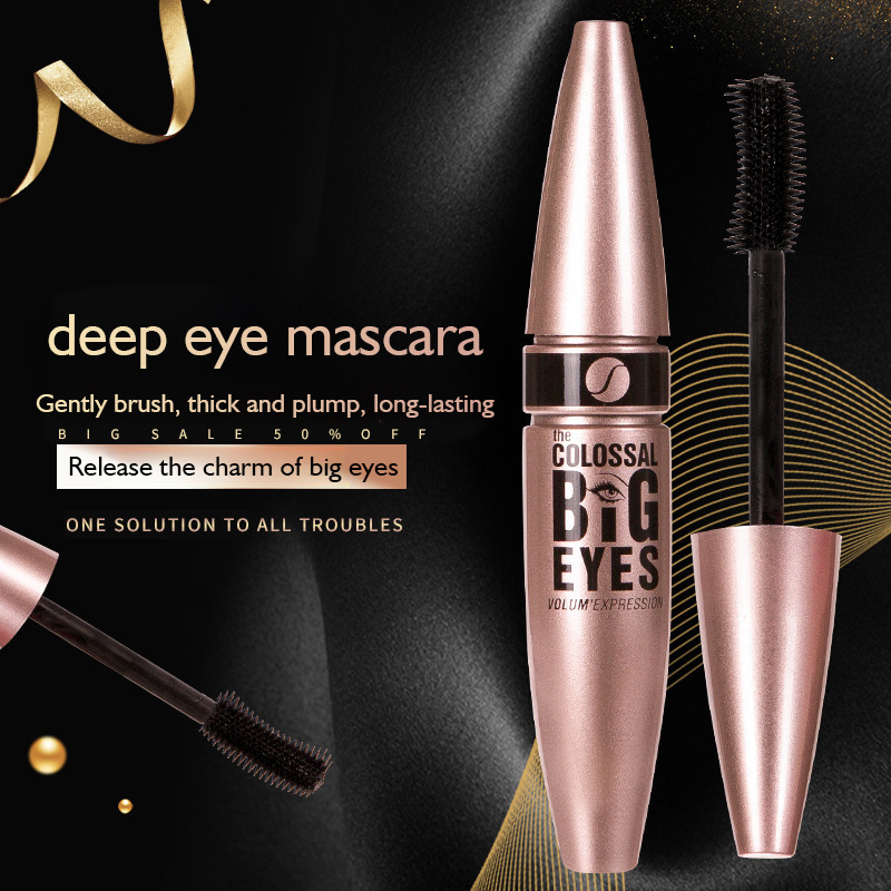 Lengthening Rose Gold Tube 24 Pieces Per Box Black Mascara Long-lasting Smudge-free Waterproof Mascara For Beauty