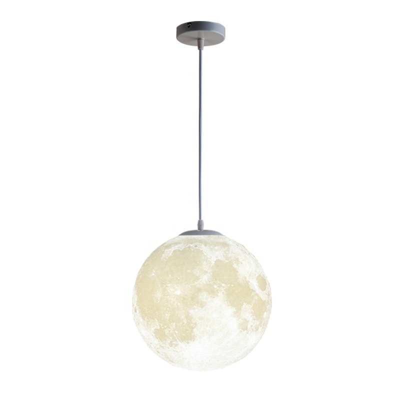 Home Decorate Moon Pendant Lamp 3D Printing Ceiling moon Light loft globe artistic Chandelier Pendant light