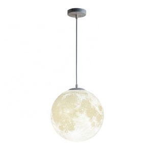 Home Decorate Moon Pendant Lamp 3D Printing Ceiling moon Light loft globe artistic Chandelier Pendant light