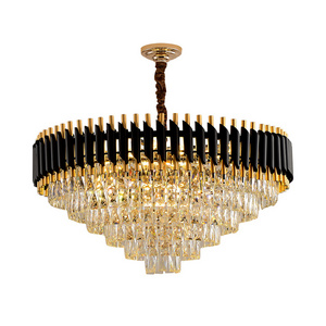 2021 luxury modern ceiling pendant lights gold black crystal antique chandelier