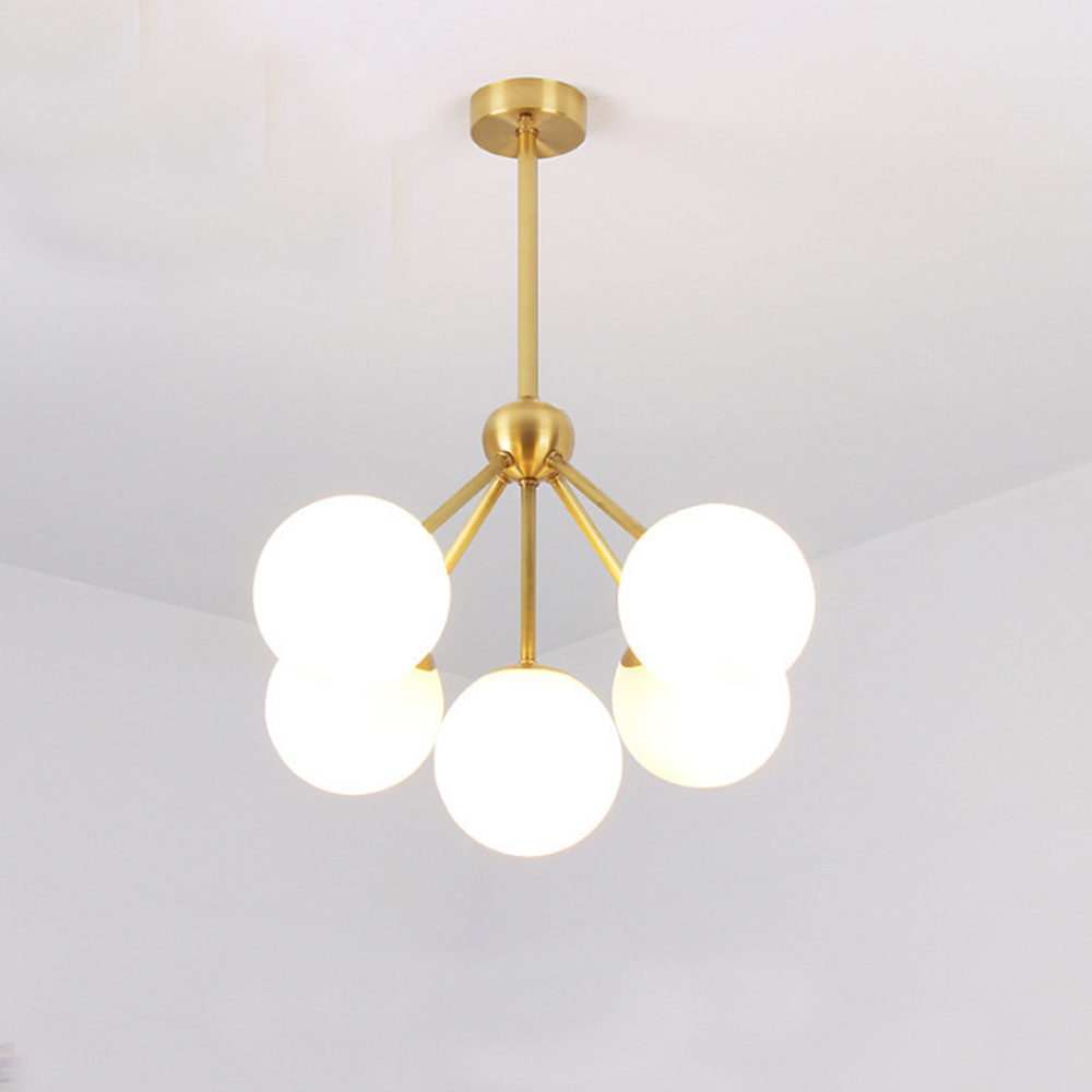 Globe Suspension Simple Ceiling Hanging Lighting Modern Nordic Golden Rings Metal Pendant Lights