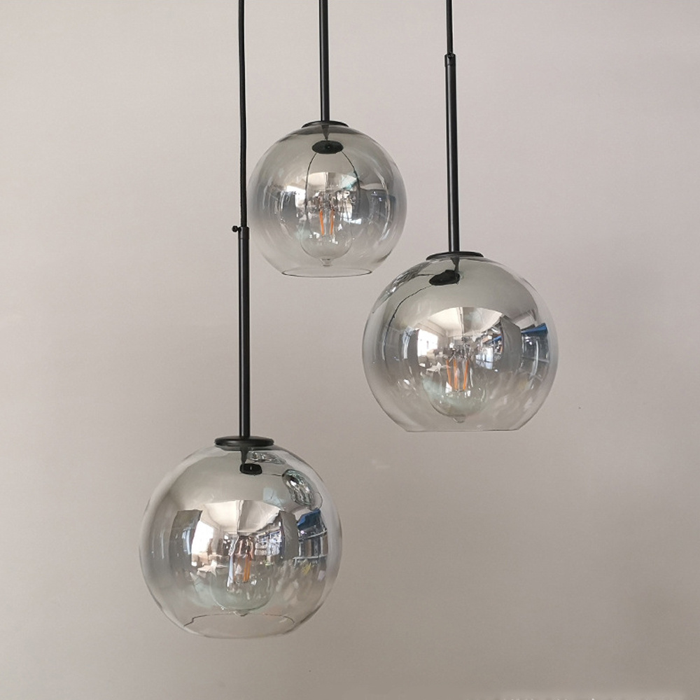 Nordic Decor Home E27 Gold Hanging Lamp Modern Led Glass Globe Bubble Ball Pendant Light