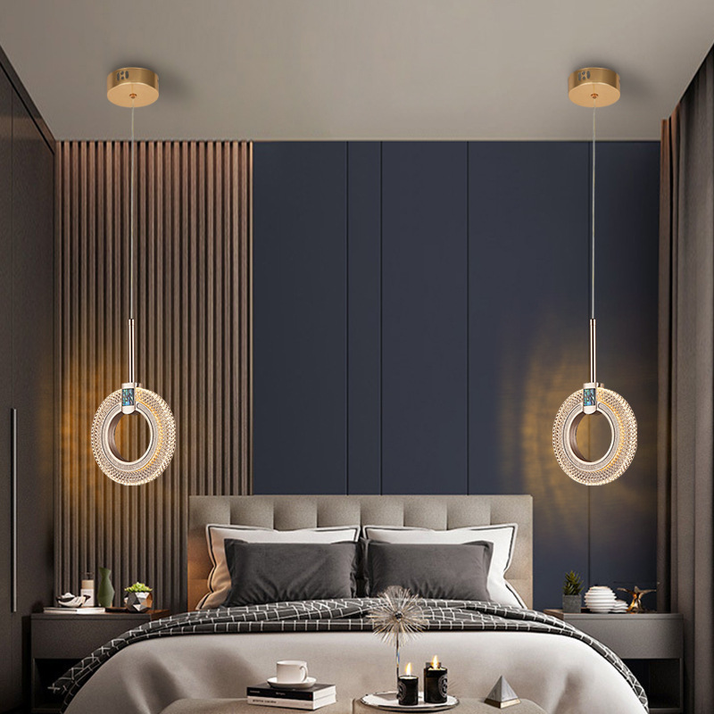 Bedroom Bedside Small Chandelier 2022 New Nordic Pendant Light Luxury  Bar  Single Head Gold Minimal Hanging Lamp