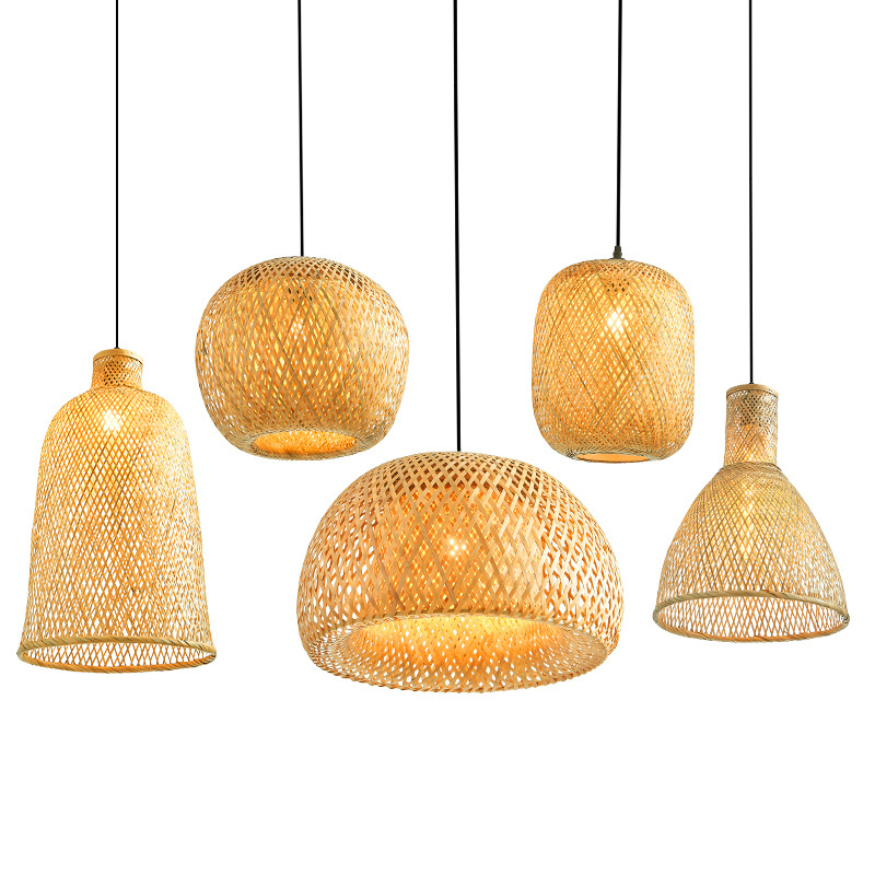 Nordic designer kitchen dining room home decor lighting pendant hanging ceiling light modern rattan led pendant light