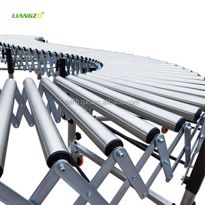 LIANGZO PVC Coated Poly-V  Roller Conveyor Anti-Slip for Bags Ramped Loading