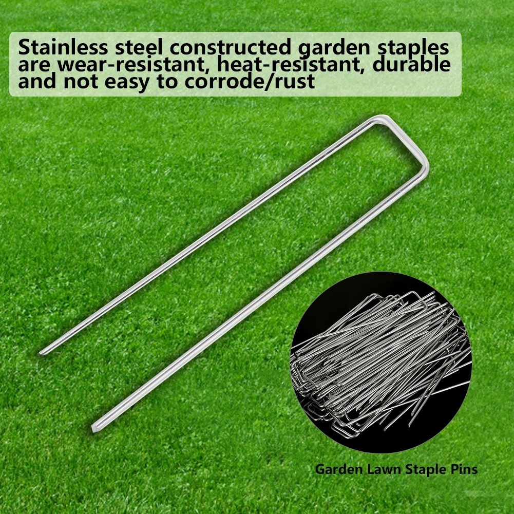 Garden Staple  Metal Landscape Stake  Galvanized U shape ground sod Staple garden stake