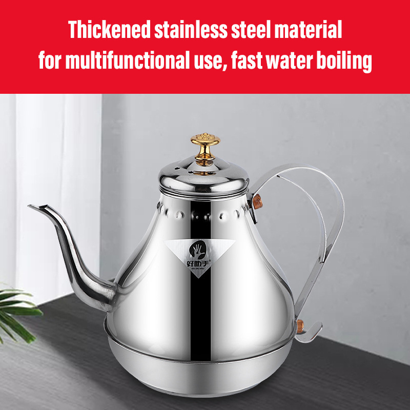 Palace teapot 201 stainless steel Circular boiling kettle tea pot 1.2L/1.8L High quality flat bottom Water Kettle coffee pot