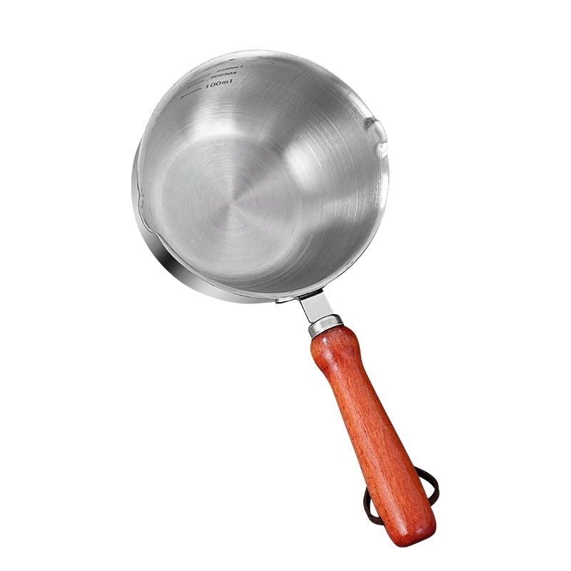 430 Stainless Steel Mini Frying Pan Household Hot Oil Pan Boiled Eggs Hot Chocolate Hot Milk Pot Household Multi-purpose Pot