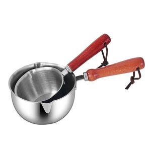 430 Stainless Steel Mini Frying Pan Household Hot Oil Pan Boiled Eggs Hot Chocolate Hot Milk Pot Household Multi-purpose Pot