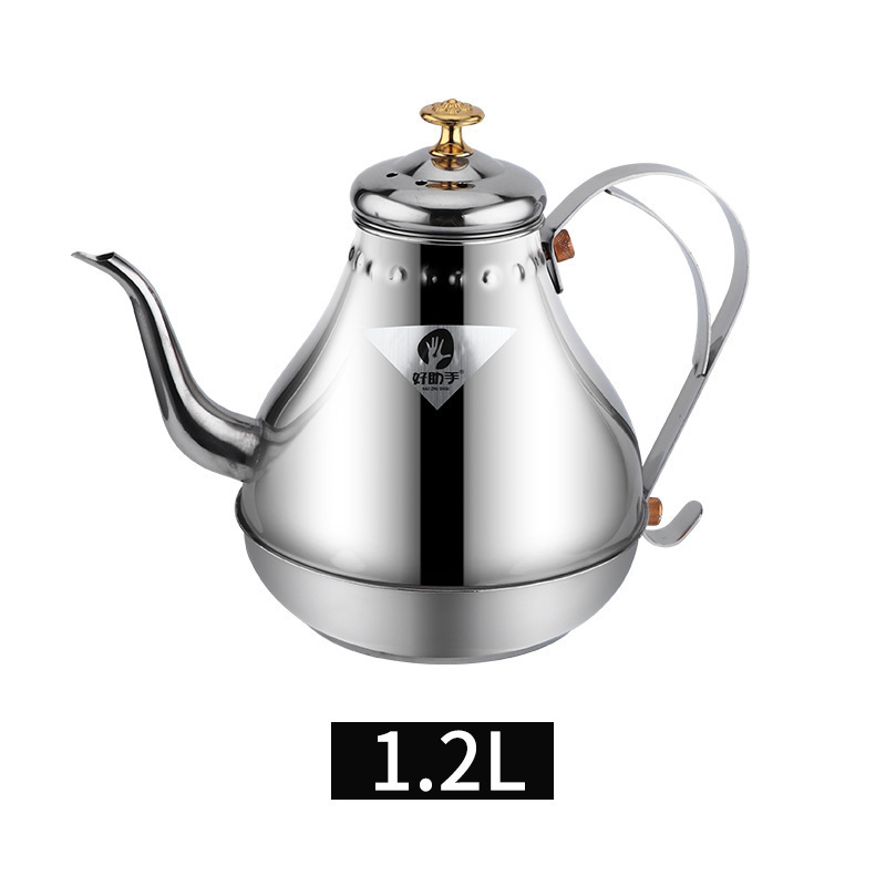 Palace teapot 201 stainless steel Circular boiling kettle tea pot 1.2L/1.8L High quality flat bottom Water Kettle coffee pot