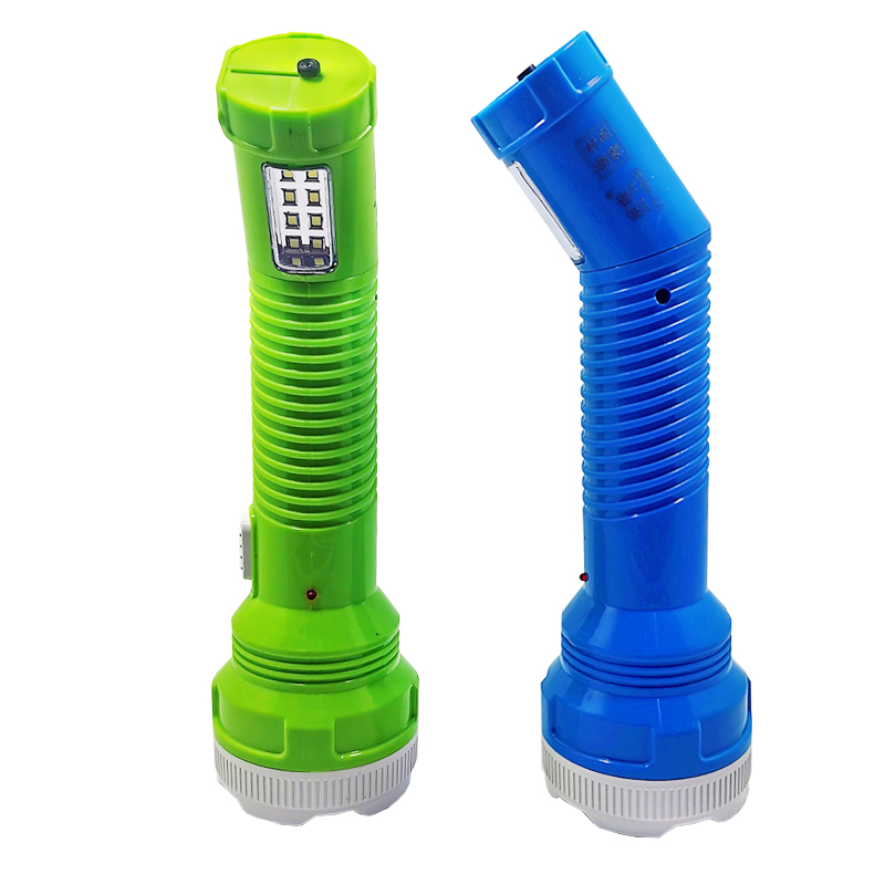 Manufacturers selling LED flashlight with lateral light household plug-in large plastic type flashlight in hand