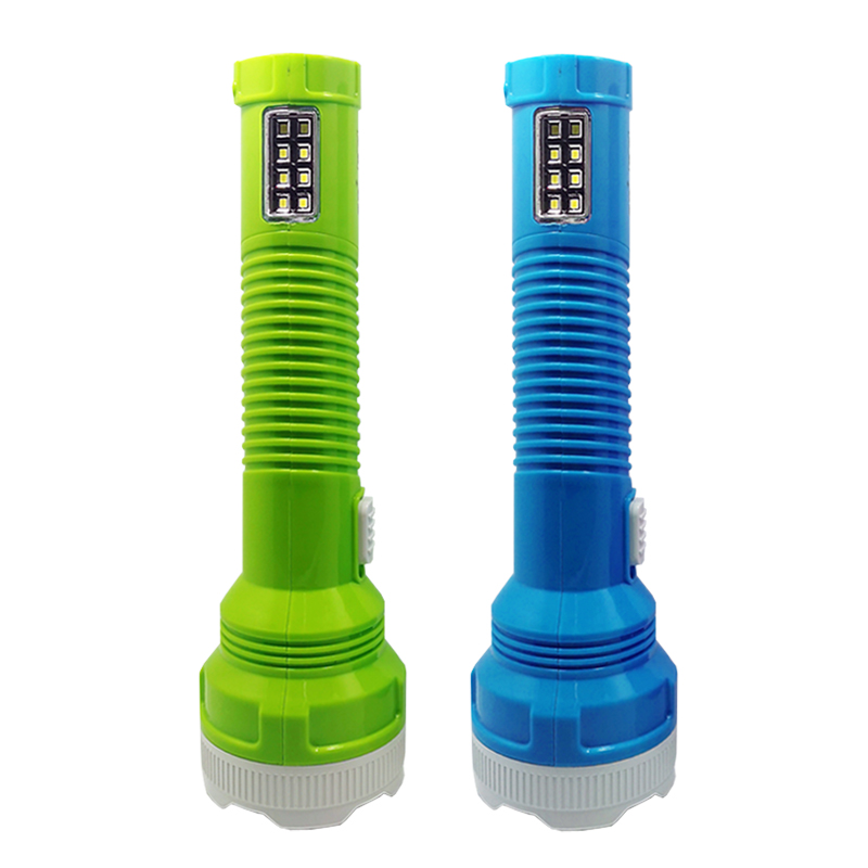 Manufacturers selling LED flashlight with lateral light household plug-in large plastic type flashlight in hand