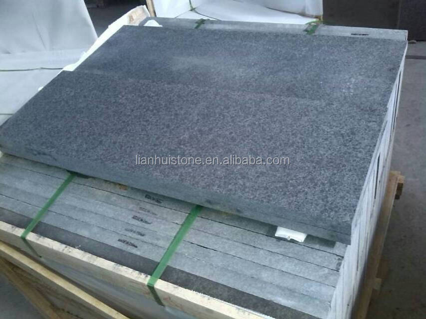 jet black granite old G684 black granite tiles 60x60 Flamed paver / Plate