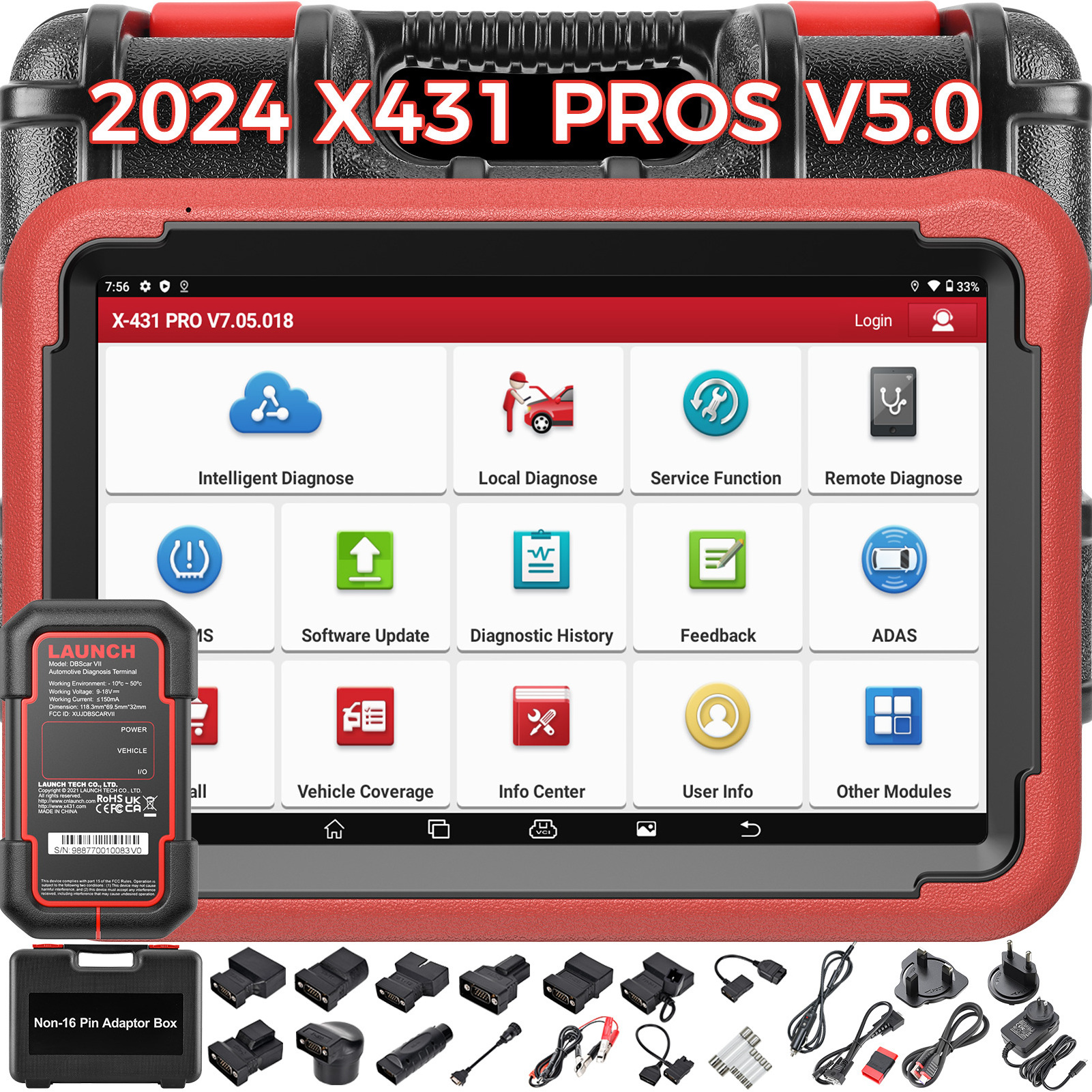 2024 Launch X431 Pros V5.0 Auto Diagnostic Scanner OBD2 Car Machine for Vehicle Cars X-431 Pro V 5.0 obd2 vag service reset tool