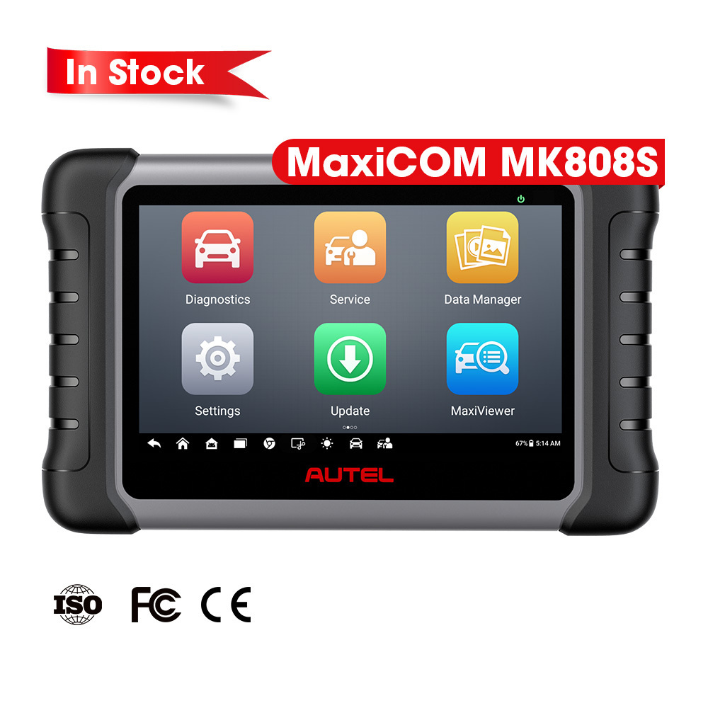 Autel MaxiCOM MK808S mk808 Bidirectional Car Diagnostic Scanner Multi-Model Engine Analyzer with 1-Year Warranty & Key Coding