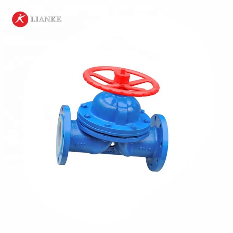 PTFE lined cast steel saunders diaphragm valve