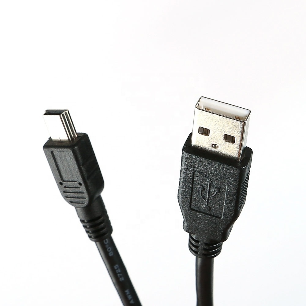 Custom Mini USB 5P male pair 2.0 cable for mini USB charging data transmission