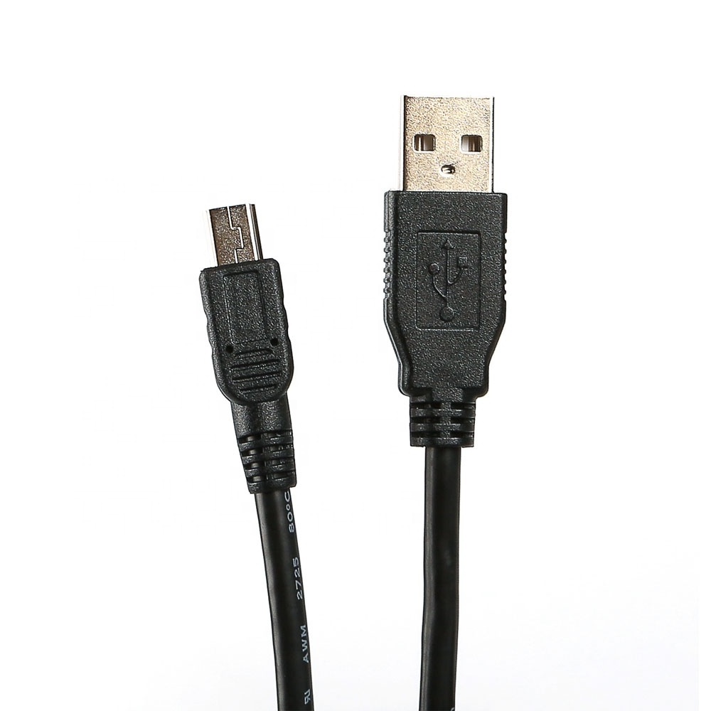 Custom Mini USB 5P male pair 2.0 cable for mini USB charging data transmission