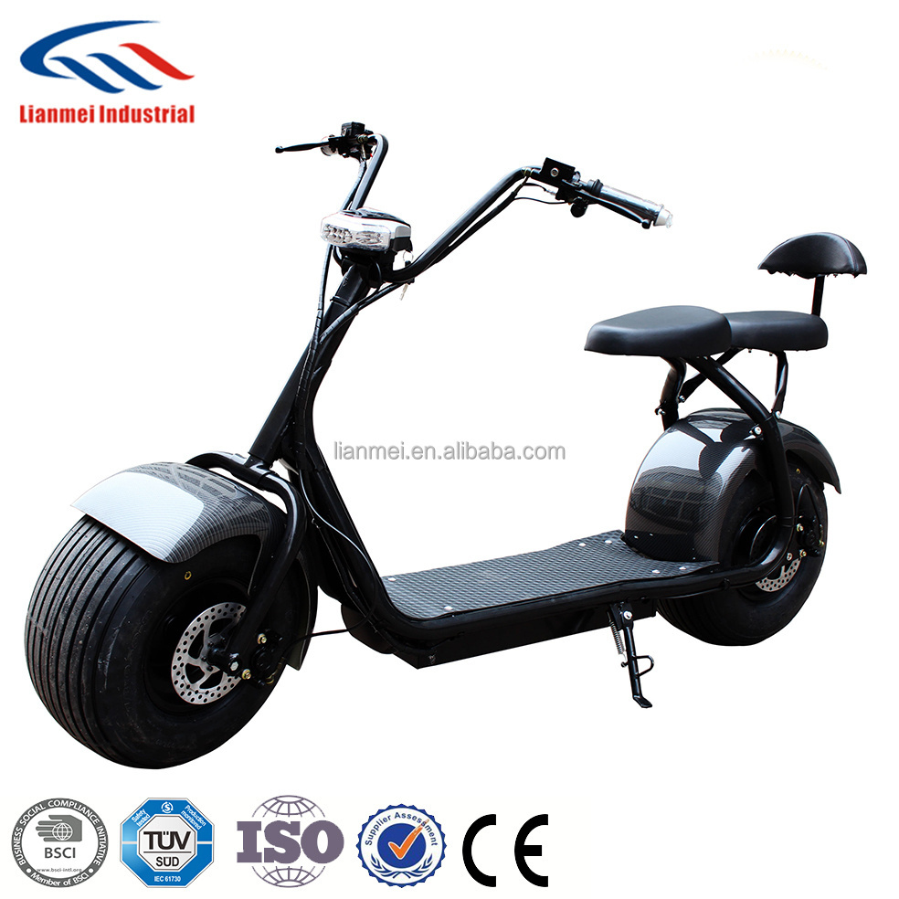 China supplier electric motorcycle scooter fat tire e bike with front light and two seats