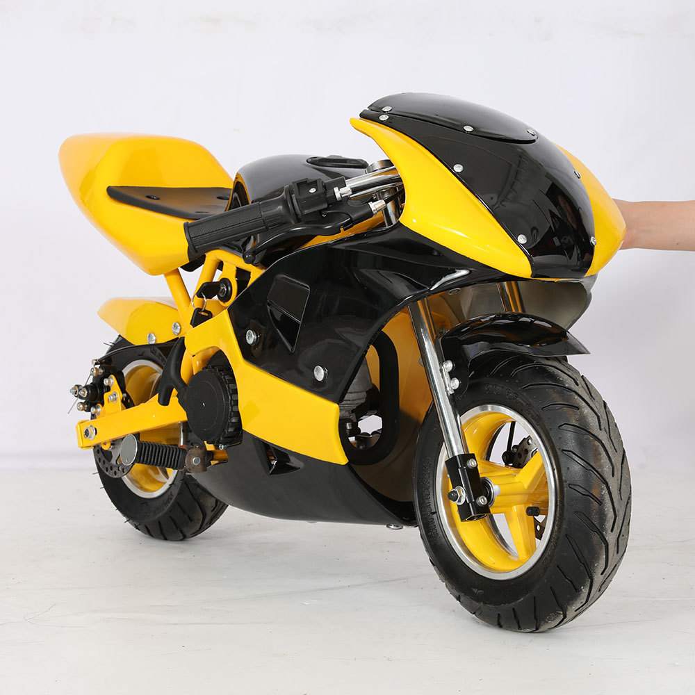 Lianmei own patent 49cc gas two stroke electric kids sport racing off road mini motorcycle dirt pit bike pocket rocket