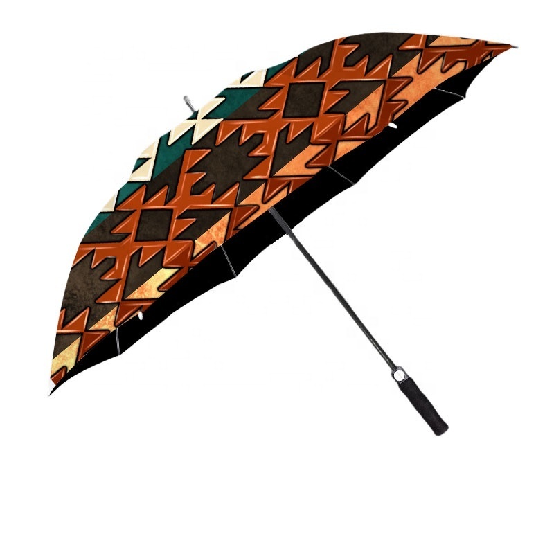 Wholesale Custom Boho Aztec Sunflower Horse Cow Print Luxury Automatic Folding Umbrella