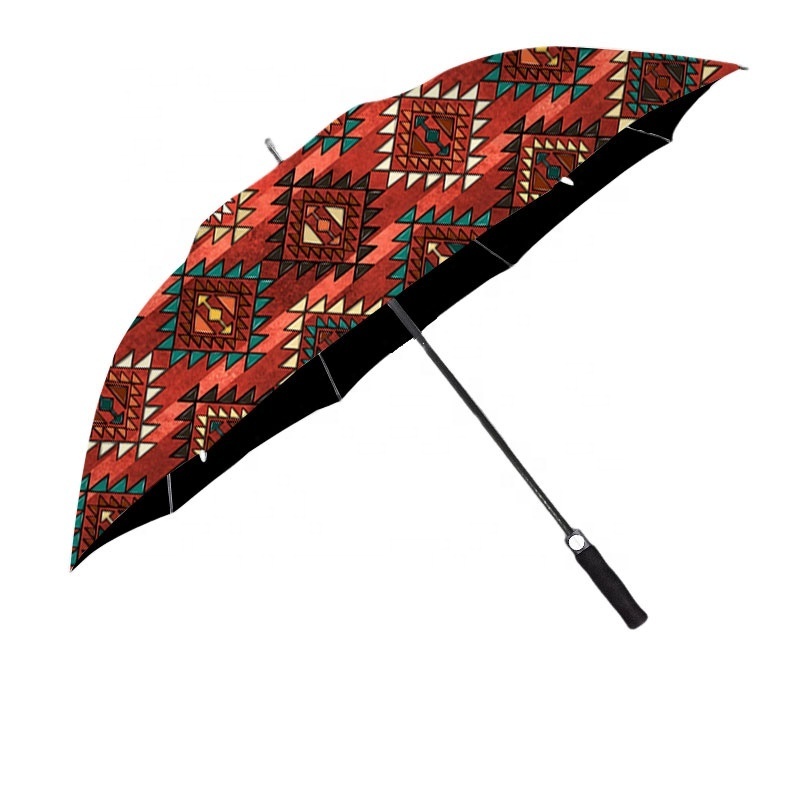 Wholesale Custom Boho Aztec Sunflower Horse Cow Print Luxury Automatic Folding Umbrella