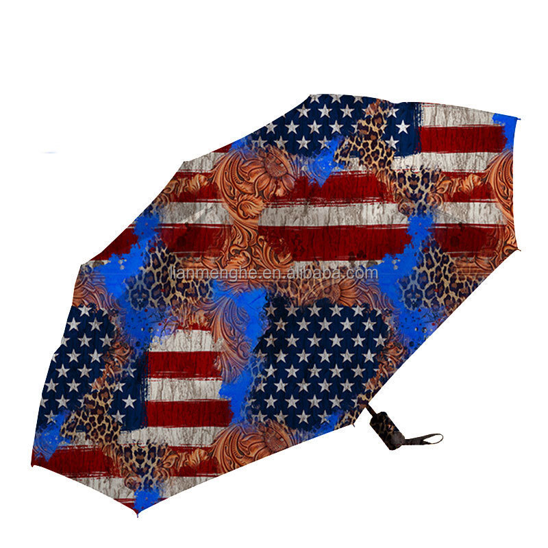 Independence Day Design American Flag Print Folding Umbrella