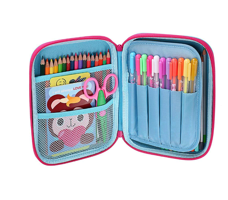 Special Beautiful 3D cartoon case hard shell storage EVA pencil-box case with inner mesh pouch