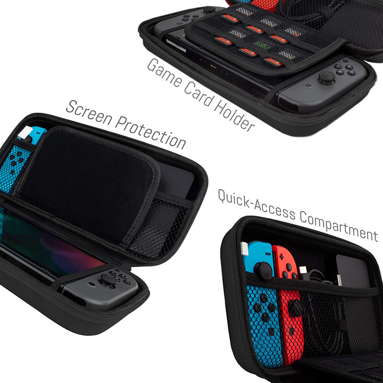 Custom Black Protective Hard Portable Travel Carry EVA Hard Shell Carry Case for Nintendo Switch