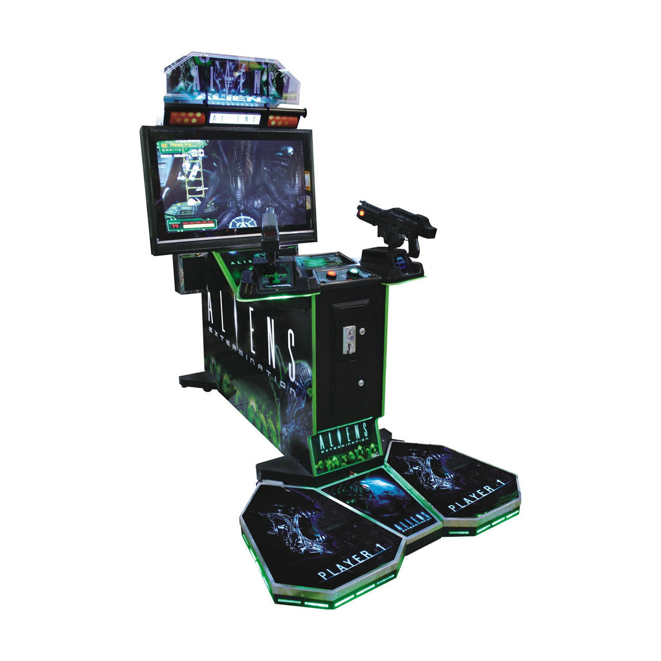 Exciting Electronic Simulator  Game Kids Ejection Gun Aliens Coin Operated Shooting Amusement Arcade Machine