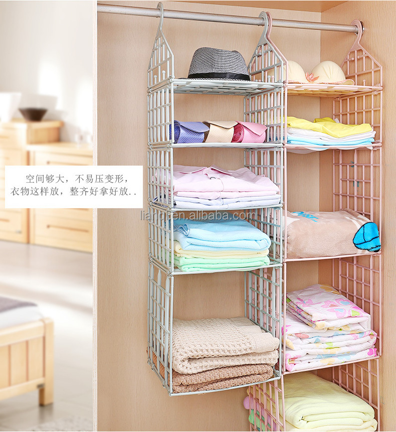 Separable muti layer wardrobe hanging storage bag closet organizer