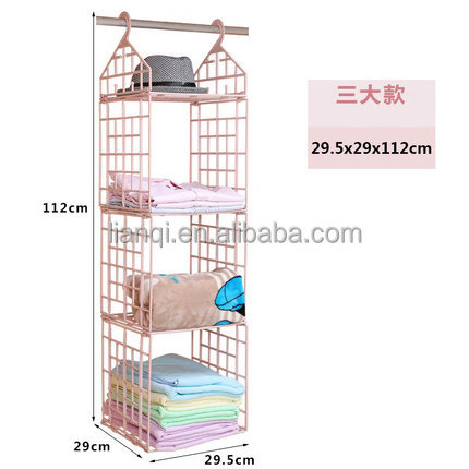 Separable muti layer wardrobe hanging storage bag closet organizer