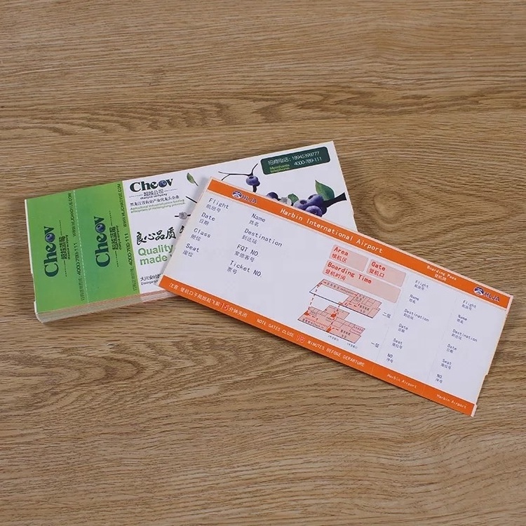 Custom airline thermal ticket paper boarding pass printing