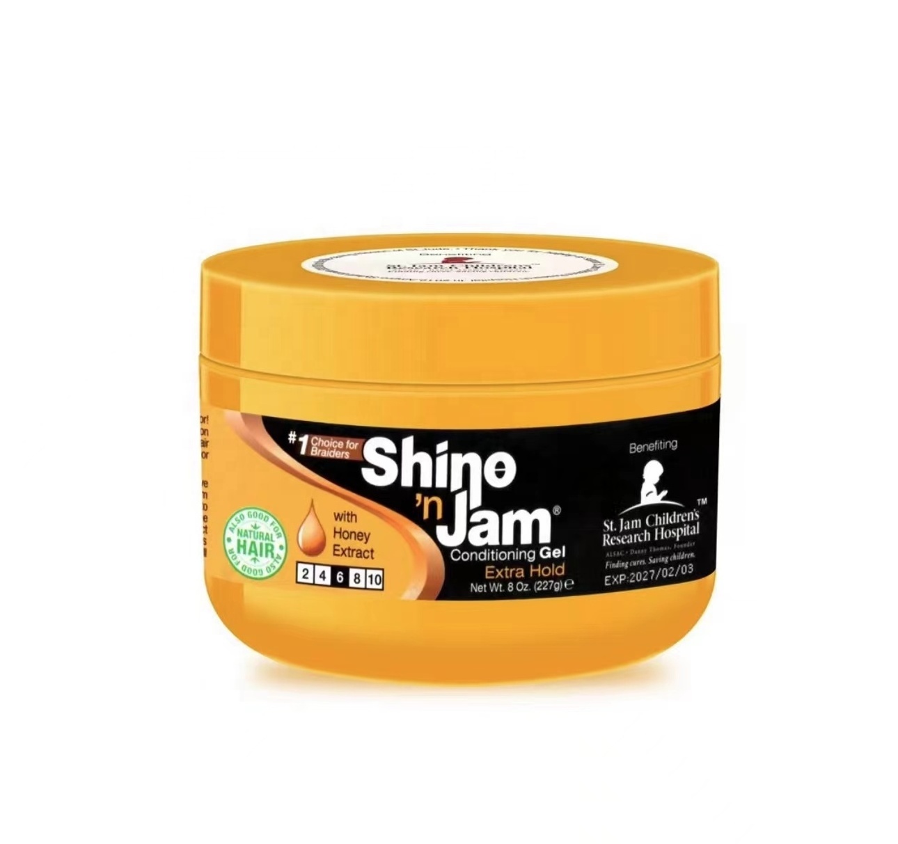 Private Label Shine and Jam Conditioning Gel Extra Hold Edge Control for Braiders Styling Gel Great for Braiding Smooth 8oz