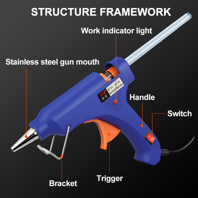 Hot selling colorful 20w hot melt glue gun handmade glue gun for handmade DIY beauty sewing gun