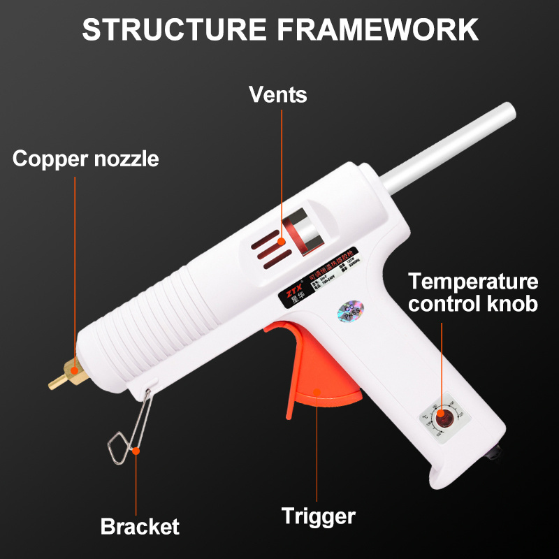 F120W 120W hot melt glue gun adjustable temperature handmade household hot melt glue gun industrial hot melt glue stick