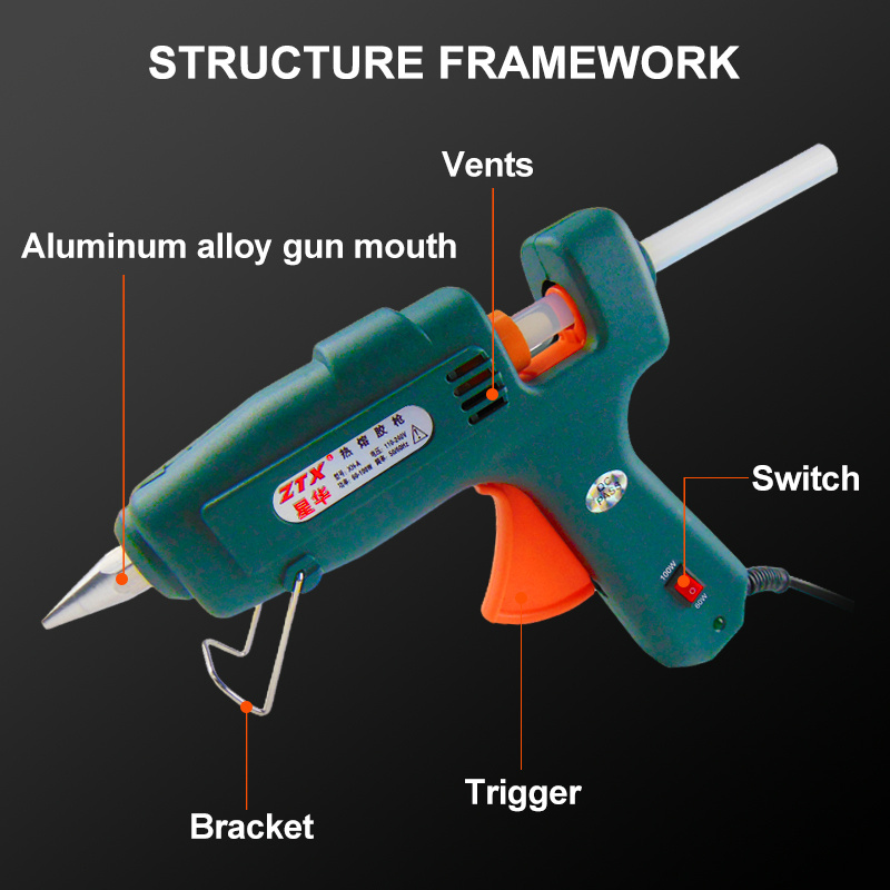 A60-100W Hot selling Craft Tool 110V/240V 60W-100W Adjustable Hot Melt Glue Gun