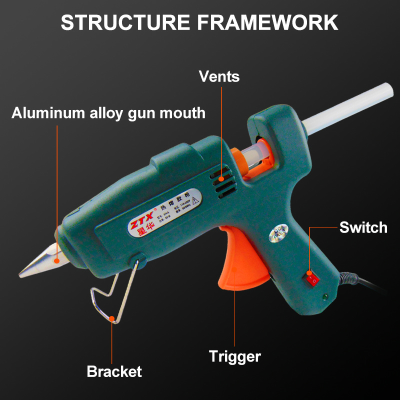 A80W Hot Sale Professional Electrical Hot Glue Gun 80w Hot Melt Glue Gun With On/off Switch