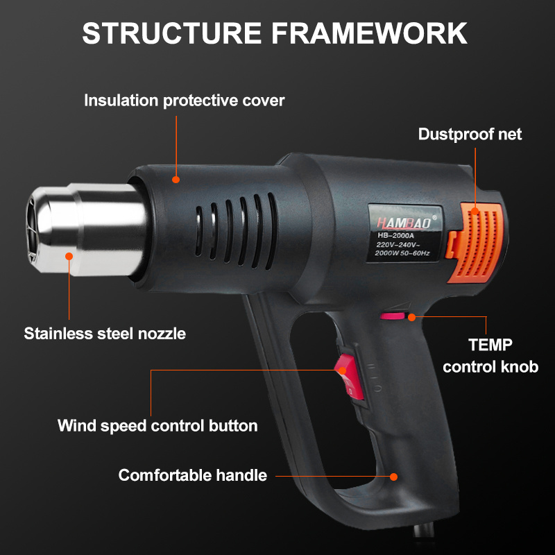 HB-2000W electric Heat Guns High Precision hot air gun for mobile repair