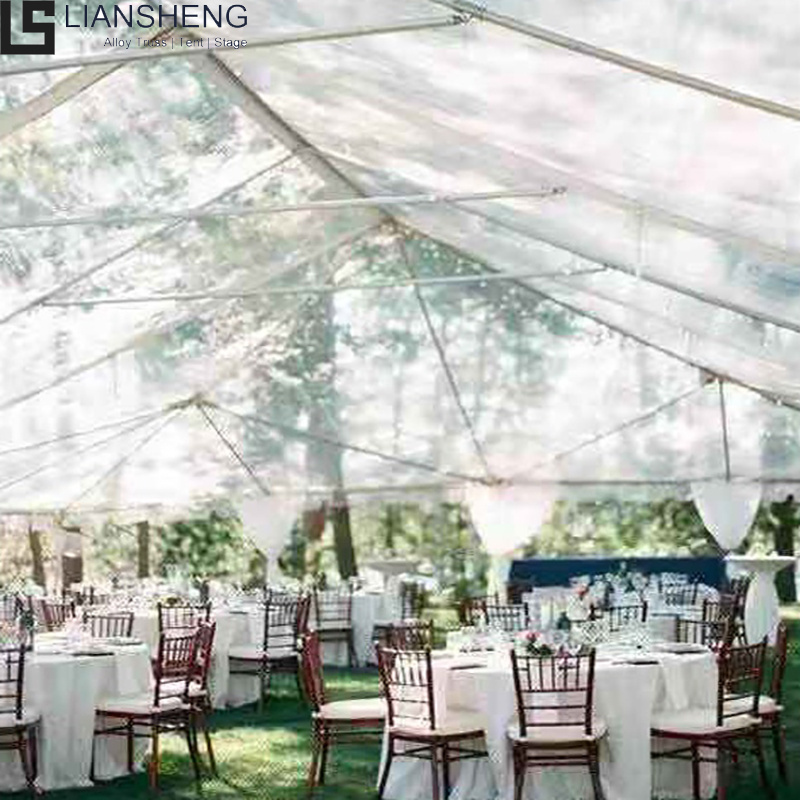 Luxury party wedding clear PVC black frame large tent Curved herringbone color optional aluminum steel frame event marquee tent